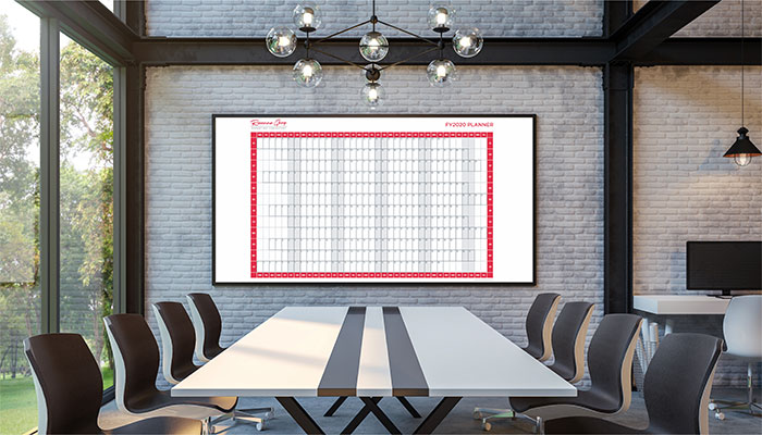 Free FY2020 wall planner from Roxanne Grey marketing and branding consultant
