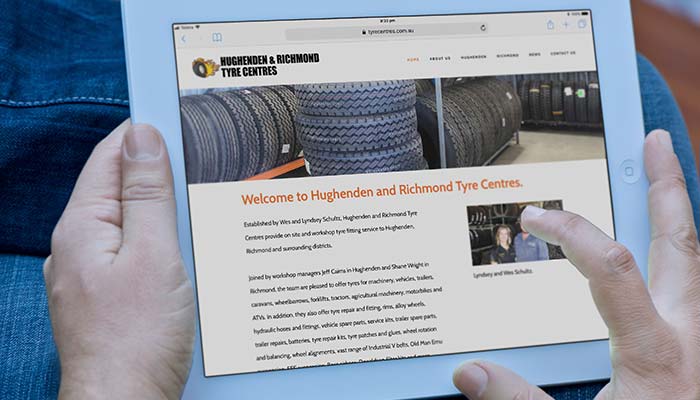 Website design for Hughenden and Richmond Tyre Centres
